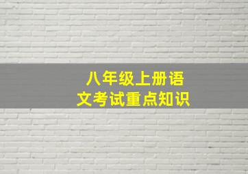 八年级上册语文考试重点知识