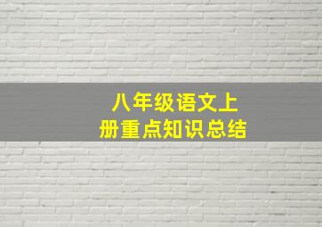 八年级语文上册重点知识总结