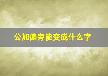 公加偏旁能变成什么字