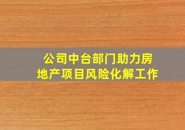 公司中台部门助力房地产项目风险化解工作