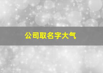 公司取名字大气