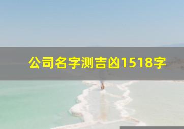 公司名字测吉凶1518字