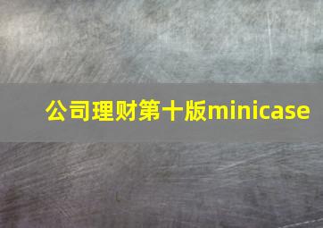 公司理财第十版minicase