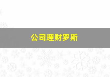 公司理财罗斯