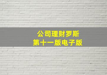 公司理财罗斯第十一版电子版