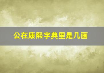 公在康熙字典里是几画