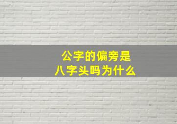 公字的偏旁是八字头吗为什么