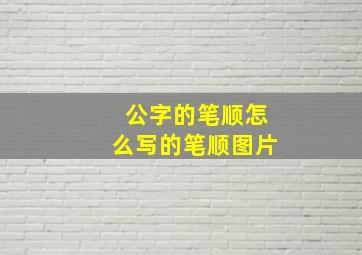 公字的笔顺怎么写的笔顺图片