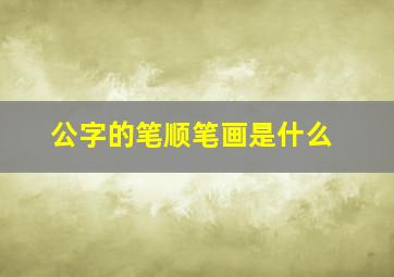 公字的笔顺笔画是什么