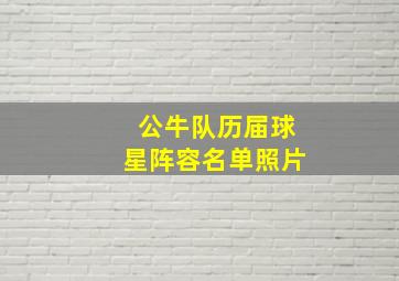 公牛队历届球星阵容名单照片