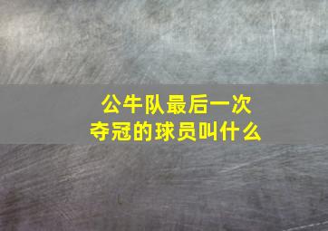 公牛队最后一次夺冠的球员叫什么