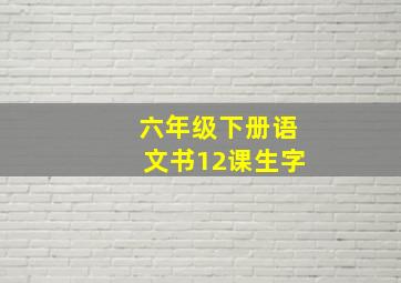 六年级下册语文书12课生字