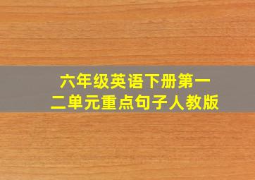 六年级英语下册第一二单元重点句子人教版