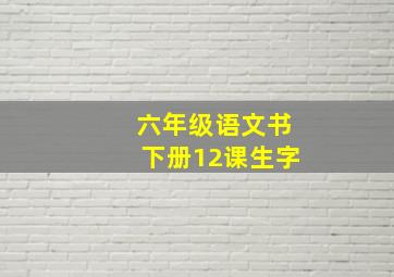 六年级语文书下册12课生字