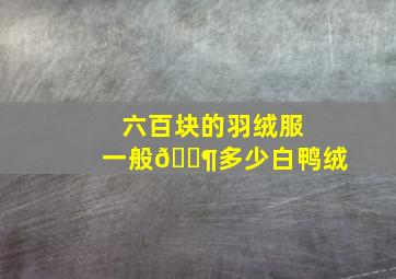 六百块的羽绒服一般🈶多少白鸭绒