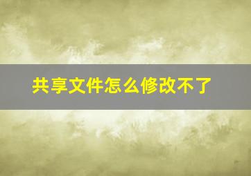 共享文件怎么修改不了