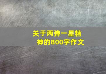 关于两弹一星精神的800字作文