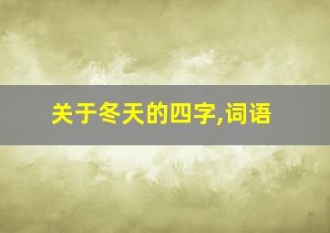 关于冬天的四字,词语