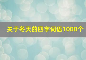 关于冬天的四字词语1000个