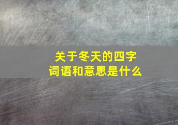 关于冬天的四字词语和意思是什么