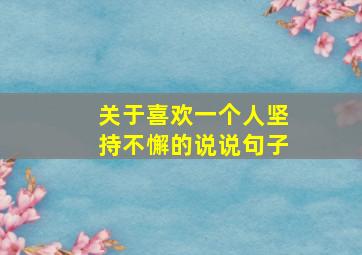 关于喜欢一个人坚持不懈的说说句子