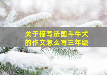 关于描写法国斗牛犬的作文怎么写三年级