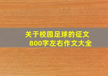 关于校园足球的征文800字左右作文大全