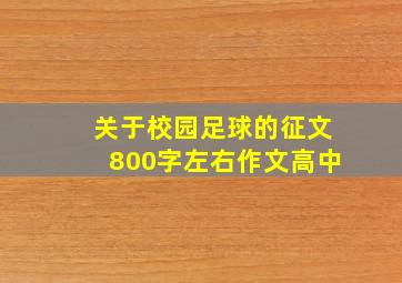 关于校园足球的征文800字左右作文高中