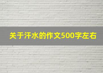 关于汗水的作文500字左右