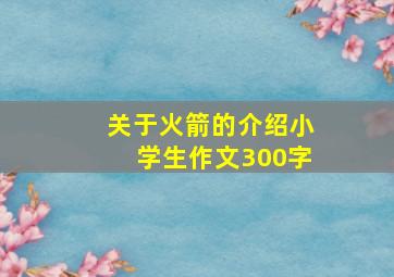 关于火箭的介绍小学生作文300字