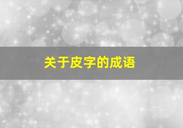 关于皮字的成语