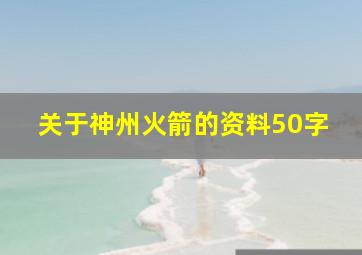 关于神州火箭的资料50字