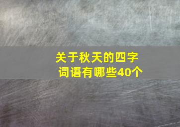 关于秋天的四字词语有哪些40个