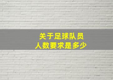 关于足球队员人数要求是多少