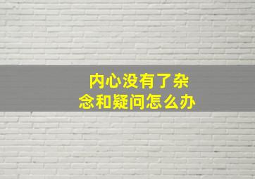 内心没有了杂念和疑问怎么办