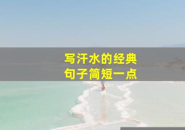 写汗水的经典句子简短一点