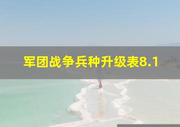 军团战争兵种升级表8.1