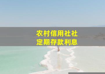 农村信用社社定期存款利息