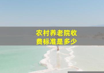 农村养老院收费标准是多少