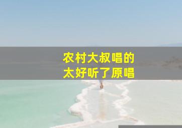 农村大叔唱的太好听了原唱