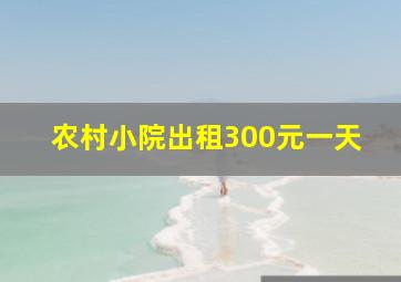 农村小院出租300元一天