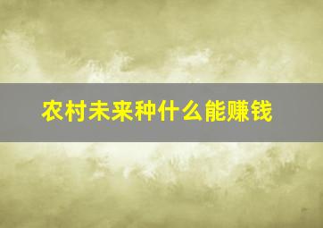 农村未来种什么能赚钱