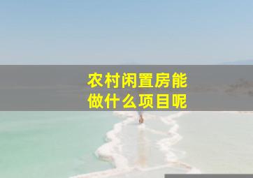 农村闲置房能做什么项目呢