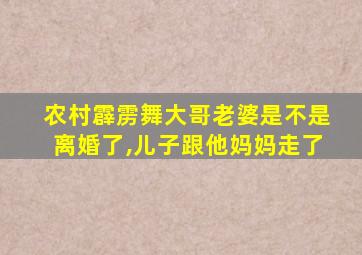 农村霹雳舞大哥老婆是不是离婚了,儿子跟他妈妈走了