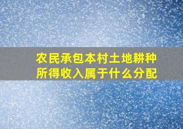 农民承包本村土地耕种所得收入属于什么分配