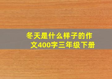 冬天是什么样子的作文400字三年级下册