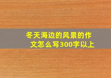 冬天海边的风景的作文怎么写300字以上