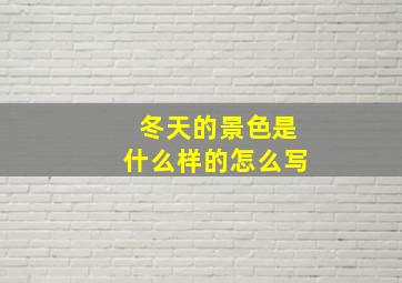 冬天的景色是什么样的怎么写