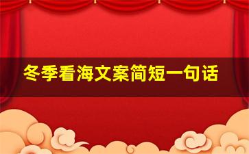 冬季看海文案简短一句话