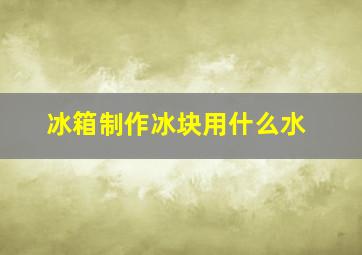 冰箱制作冰块用什么水